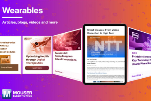 貿(mào)澤電子推出內(nèi)容全面的可穿戴資源中心助力設(shè)計創(chuàng)新